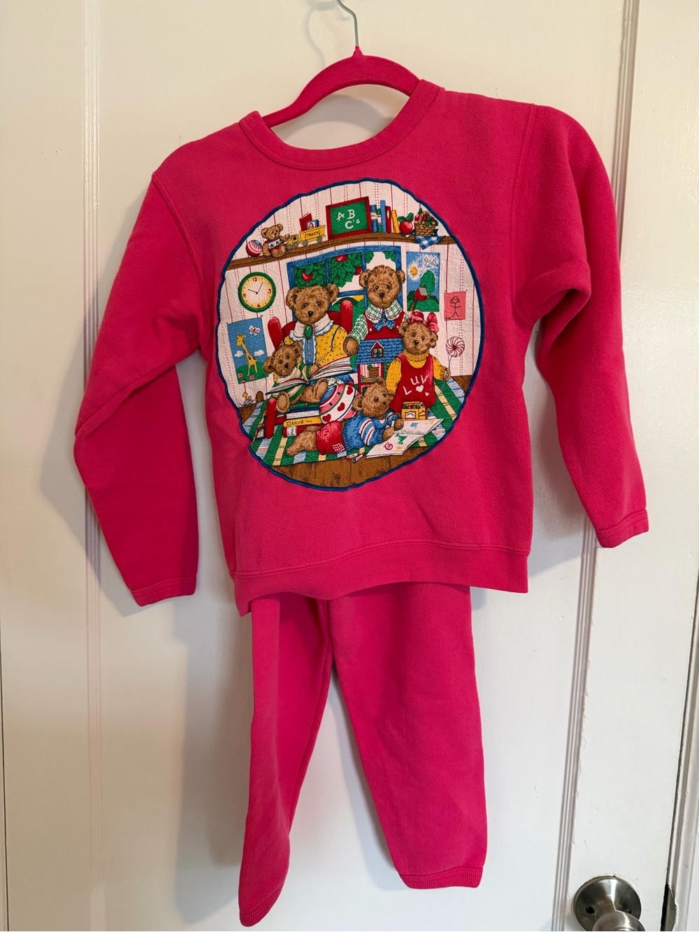Vintage Kids Honors Teddy bear Long sleeve set Size Medium